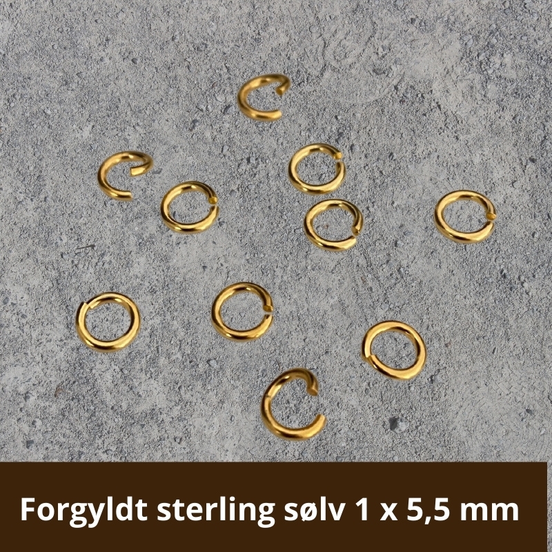 Øsken / åben ring, 1 x 5,5 mm  Sterling sølv, 10 stk. 